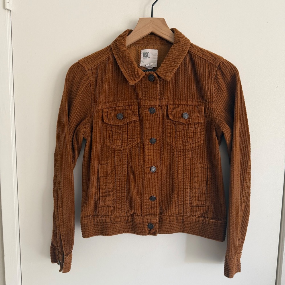 RSQ Brown Corduroy Trucker Jacket Size Small Fall Granolagirl Barncore Chorecoat
